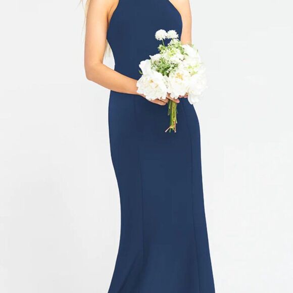 Show Me Your MuMu Dresses & Skirts - SHOW ME YOUR MUMU Navy Chicago High Neck Gown, Size Medium
